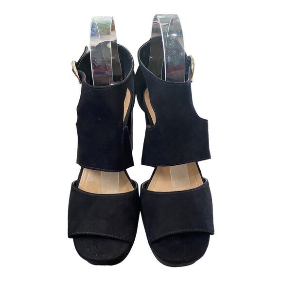 H&M Women's Black Platform Block Heel Sandals 7 - Picture 4 of 6
